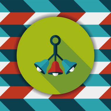 Bebek çıngırağı uzun gölge, eps 10 düz simgesiyle