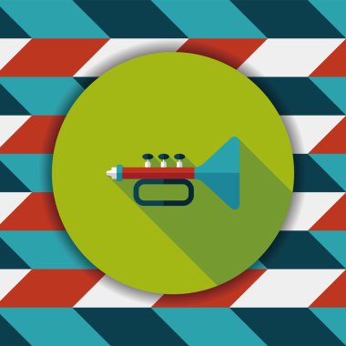 Uzun Gölge, eps10 trompet veya boynuzu düz simgesi