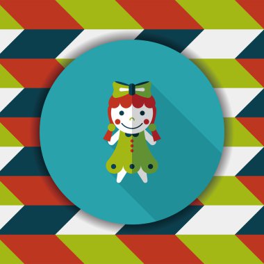 Uzun Gölge, eps 10 ile kız bebek oyuncak düz simgesi