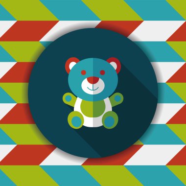 oyuncak ayı uzun gölge, eps 10 düz simgesi