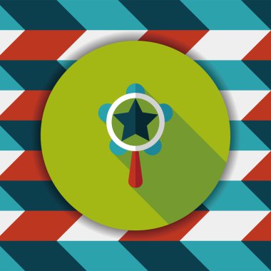 Bebek çıngırağı düz simgesi ile uzun gölge, eps10