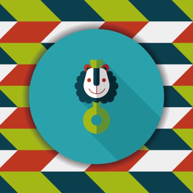 Bebek çıngırağı düz simgesi ile uzun gölge, eps10