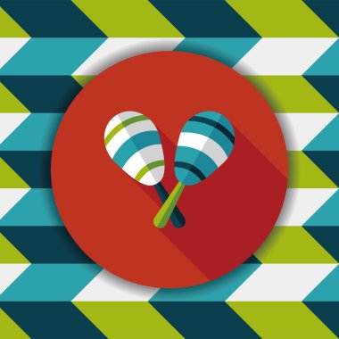 Uzun Gölge, eps10 ahşap rattle düz simgesi