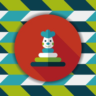 Piramit oyuncak düz simgesi ile uzun gölge, eps10