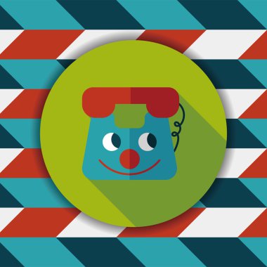 oyuncak telefon düz simgesi ile uzun gölge, eps10