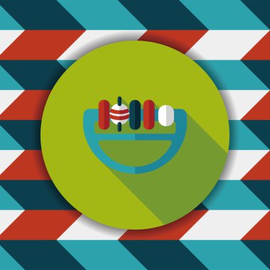 Bebek çıngırağı düz simgesi ile uzun gölge, eps10