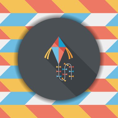 uçurtma düz simgesi ile uzun gölge, eps10