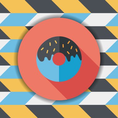 Donut düz simgesi ile uzun gölge, eps10