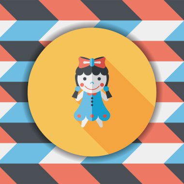 Uzun Gölge, eps 10 ile kız bebek oyuncak düz simgesi