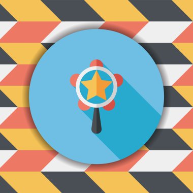 Bebek çıngırağı düz simgesi ile uzun gölge, eps10