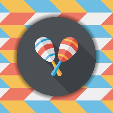 Uzun Gölge, eps10 ahşap rattle düz simgesi