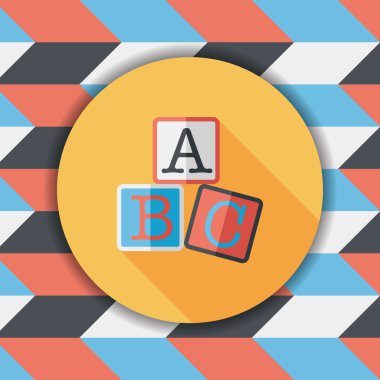 Uzun Gölge, eps10 ile ABC blokları düz simgesi