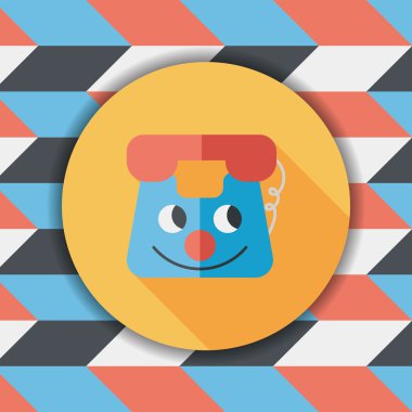 oyuncak telefon düz simgesi ile uzun gölge, eps10