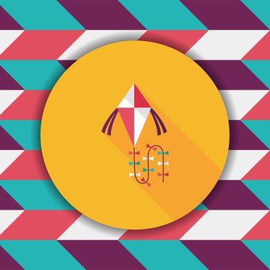 uçurtma düz simgesi ile uzun gölge, eps10