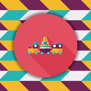 Tren oyuncak uzun gölge, eps 10 düz simgesiyle