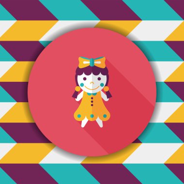 Uzun Gölge, eps 10 ile kız bebek oyuncak düz simgesi