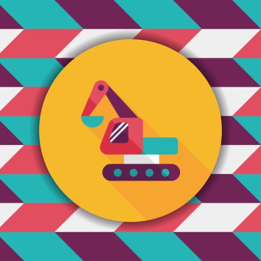 Uzun Gölge, eps 10 ile tarak digger düz simgesi