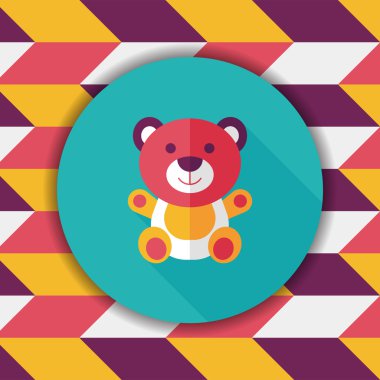 oyuncak ayı uzun gölge, eps 10 düz simgesi