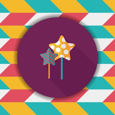 tatlı ve şekerleme simgesi ile uzun gölge, eps 10 daire