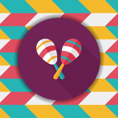 Uzun Gölge, eps10 ahşap rattle düz simgesi