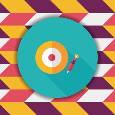 Dart hedef düz simgesi ile uzun gölge, eps10