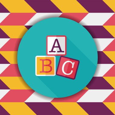 Uzun Gölge, eps10 ile ABC blokları düz simgesi