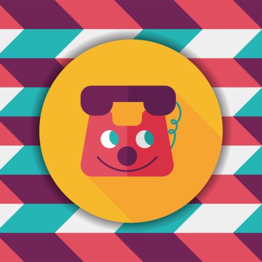 oyuncak telefon düz simgesi ile uzun gölge, eps10