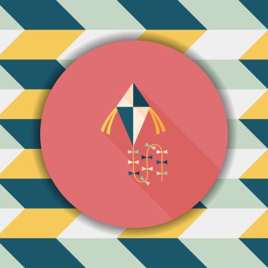 uçurtma düz simgesi ile uzun gölge, eps10