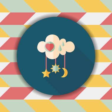 Bebek çıngırağı uzun gölge, eps 10 düz simgesiyle