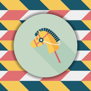 oyuncak at düz simgesi ile uzun gölge, eps10