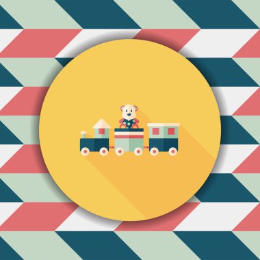 Tren oyuncak uzun gölge, eps 10 düz simgesiyle