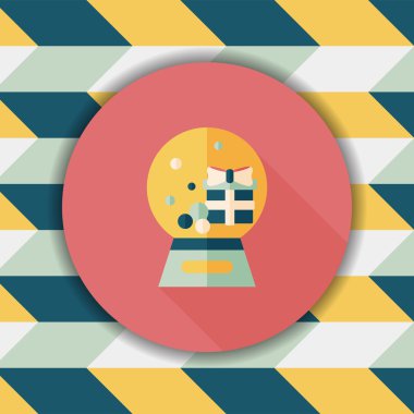 Snow globe ve hediyeler uzun gölge, eps 10 düz simgesi