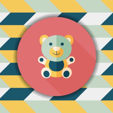 oyuncak ayı uzun gölge, eps 10 düz simgesi