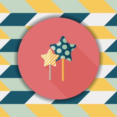 tatlı ve şekerleme simgesi ile uzun gölge, eps 10 daire