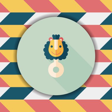 Bebek çıngırağı düz simgesi ile uzun gölge, eps10