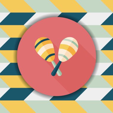 Uzun Gölge, eps10 ahşap rattle düz simgesi