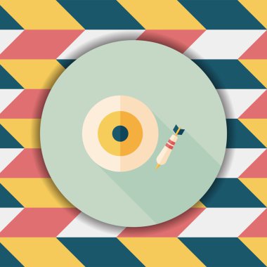 Dart hedef düz simgesi ile uzun gölge, eps10