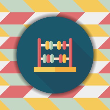 abaküs hesaplama düz simgesi ile uzun gölge, eps10