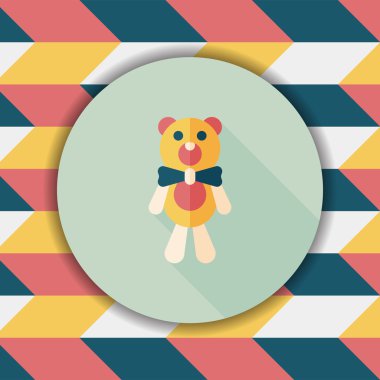 oyuncak ayı uzun gölge, eps10 düz simgesiyle