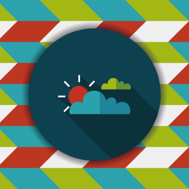Uzun Gölge, eps10 ile güneş ve bulut düz simgesi