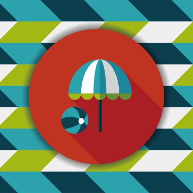 plaj şemsiyesi uzun gölge, eps10 ile topu düz simgesiyle