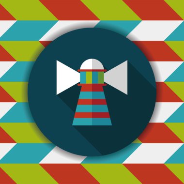 Deniz feneri uzun gölge, eps10 düz simgesiyle