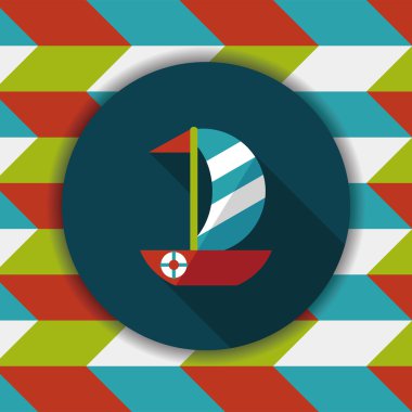 yelkenli ile uzun gölge, eps10 düz simgesi