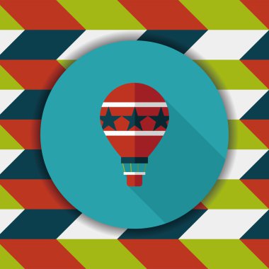 Sıcak hava balonu uzun gölge, eps10 düz simgesiyle