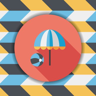 plaj şemsiyesi uzun gölge, eps10 ile topu düz simgesiyle