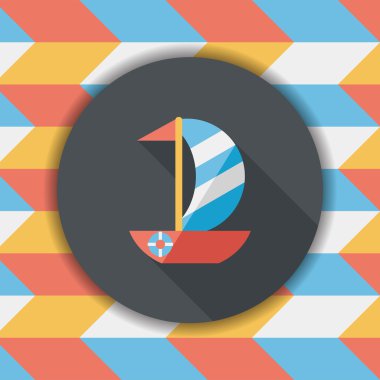 yelkenli ile uzun gölge, eps10 düz simgesi