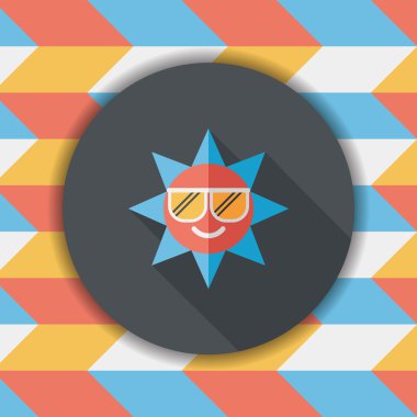 Uzun Gölge, eps10 güneş düz simgesiyle