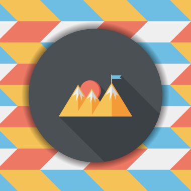 Uzun Gölge, eps10 ile dağ turistik düz simgesi