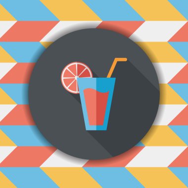 Uzun Gölge, eps10 ile kokteyl düz simgesi