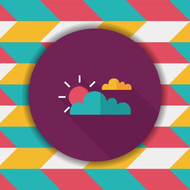 Uzun Gölge, eps10 ile güneş ve bulut düz simgesi